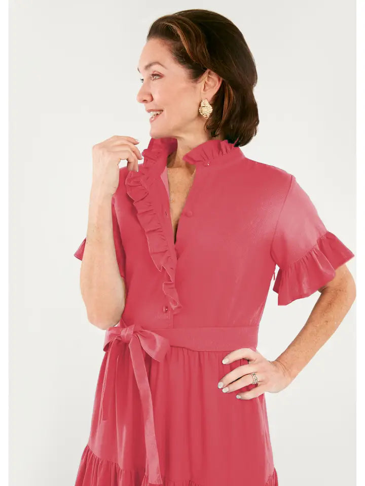 Abbey Glass Sadie Maxi Dress Pink Linen