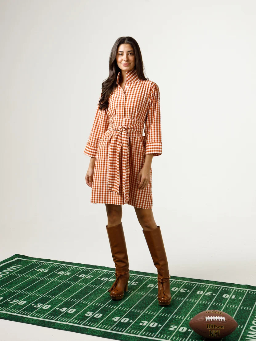 Holly Shae Arden Dress - Burnt Orange and White Gingham