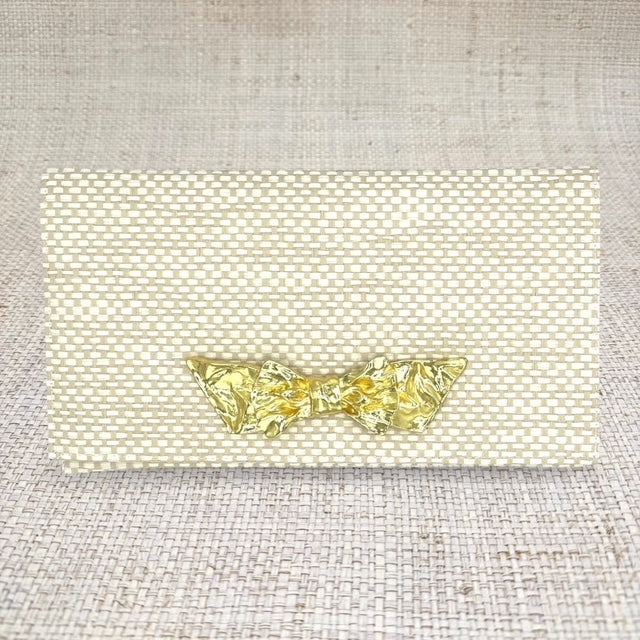 Garland bags Wicker Weave Thibaut Grasscloth Lynn Clutch w/ White Lining