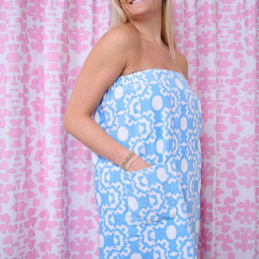 laura park aspen chambray bath wrap