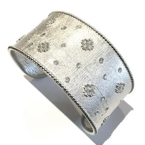 Cuff large silver bangle bracelet