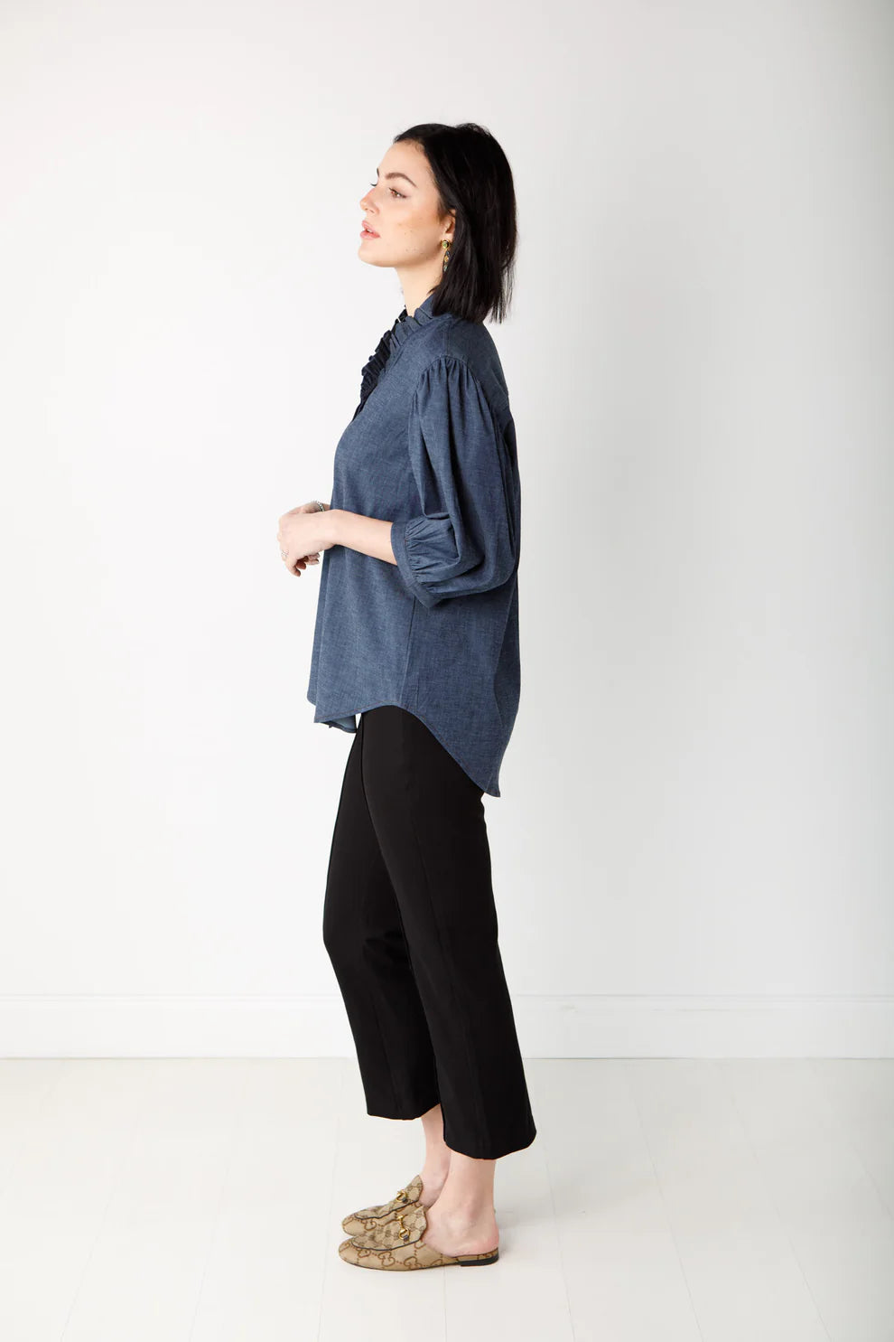 Laura stretch denim top holly shae