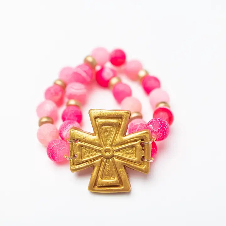 hidden truth Pink Fire Agate with Anna Cross bracelet