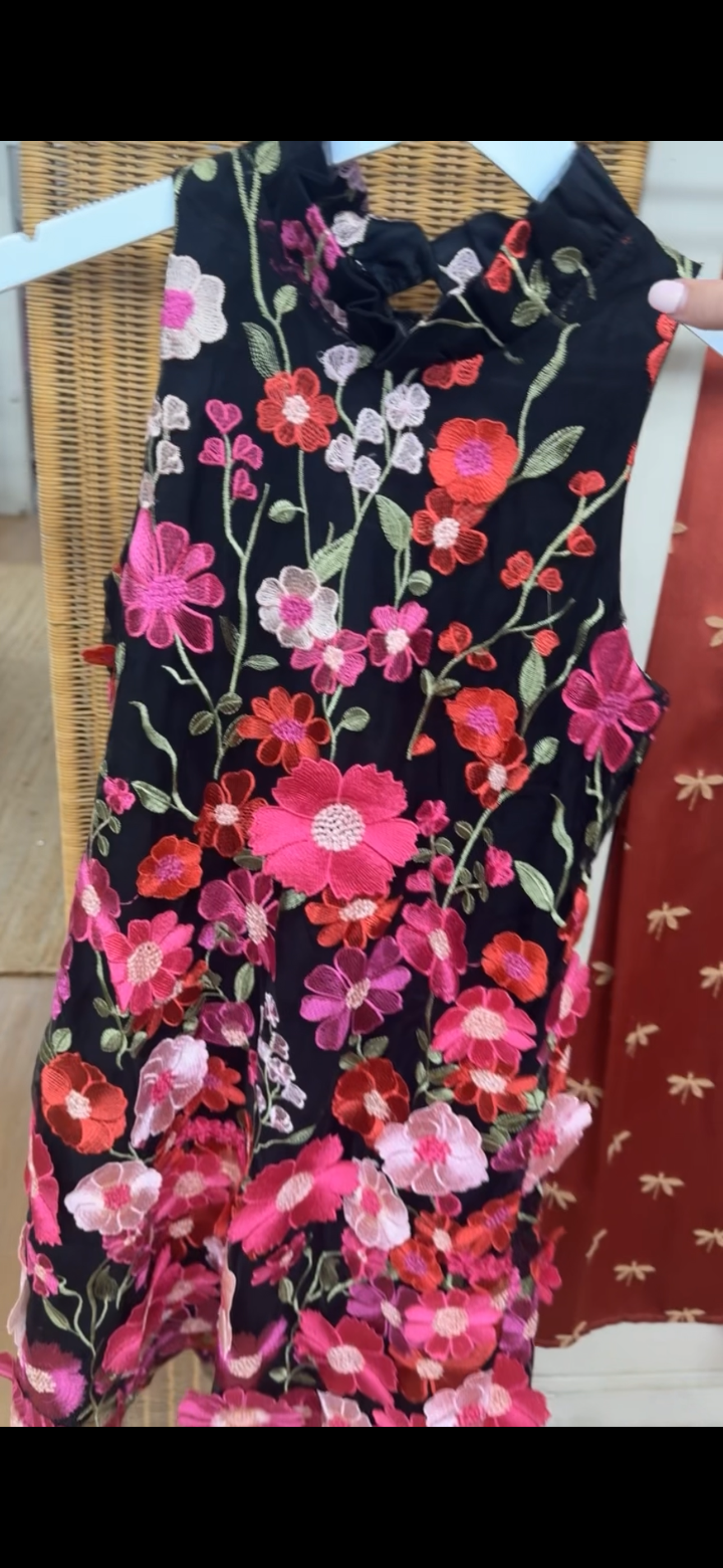 Demensional floral dress organza