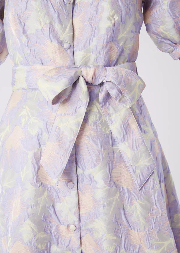 Abbey Glass Charlotte dress lilac floral jacquard