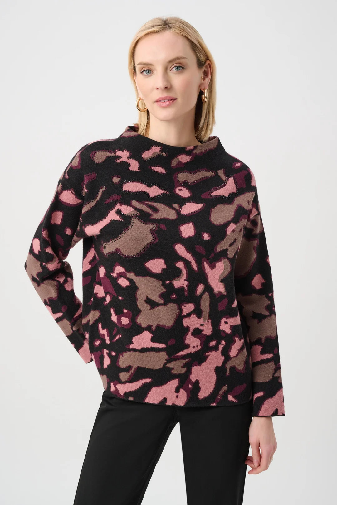 Joseph Ribkoff Abstract Sweater W Rhinestone Detail