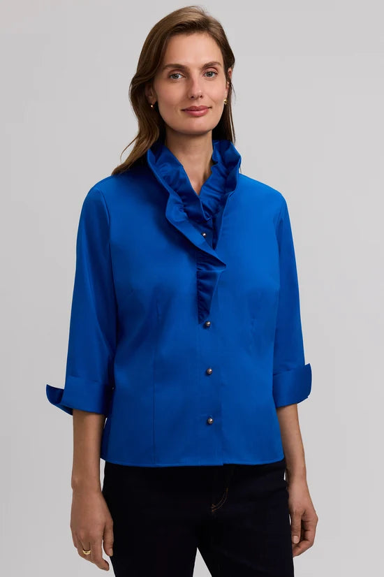 Fox Croft Edith Stretch Matte Sateen 3/4 Sleeve Shirt