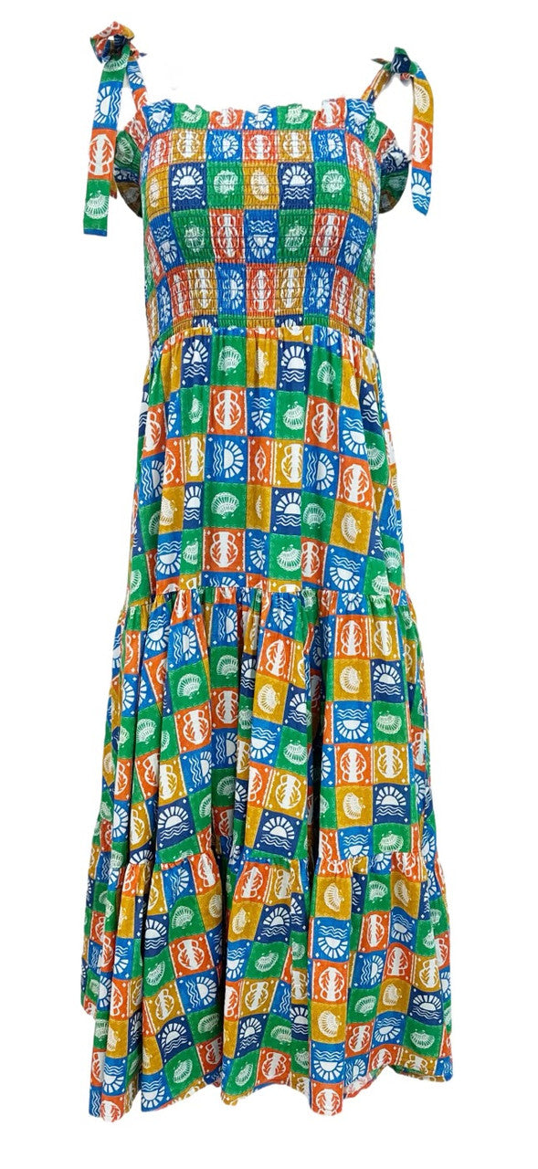 Anna Cate cali maxi shell stamp dress