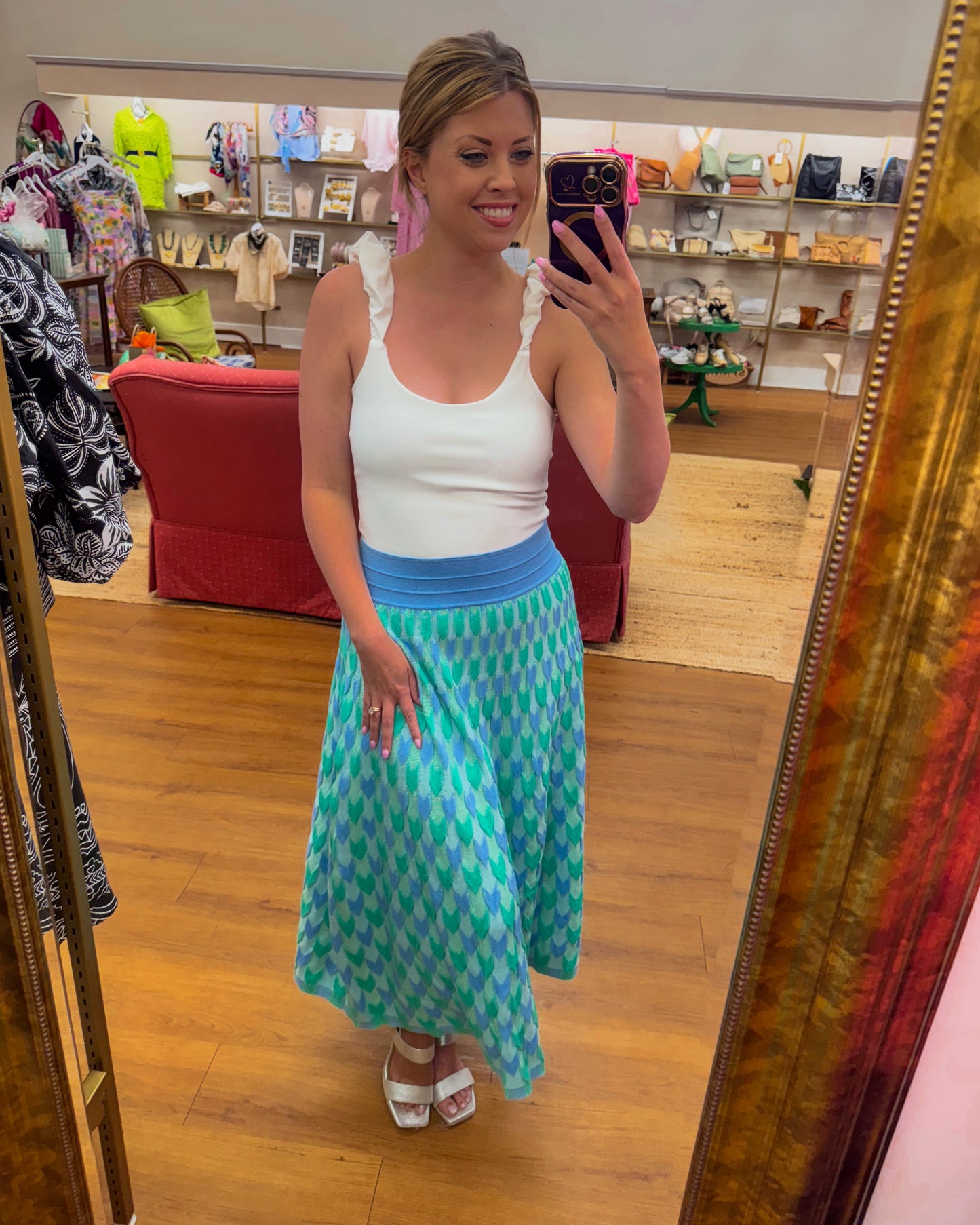 Rhowe dress hayden midi seafoam