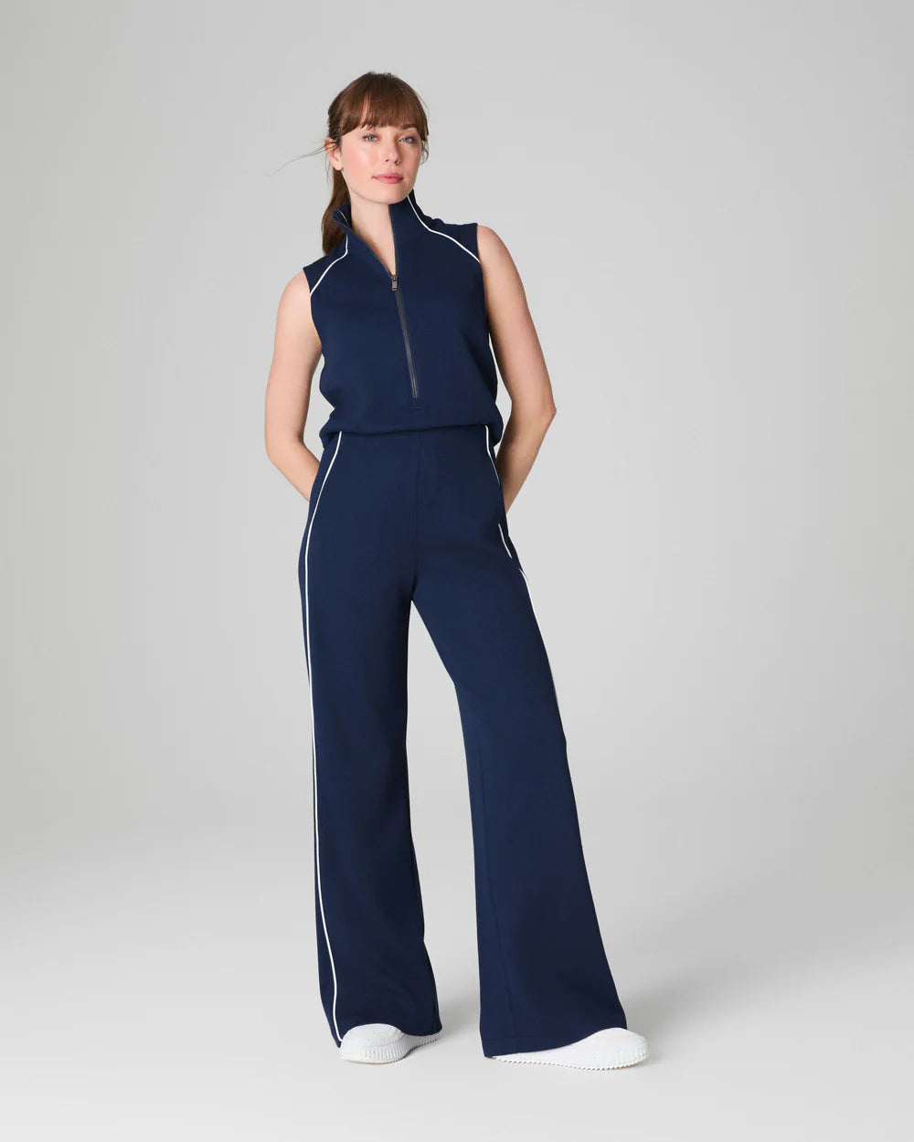 spanx AirEssentials Pique Sleeveless Mockneck Jumpsuit