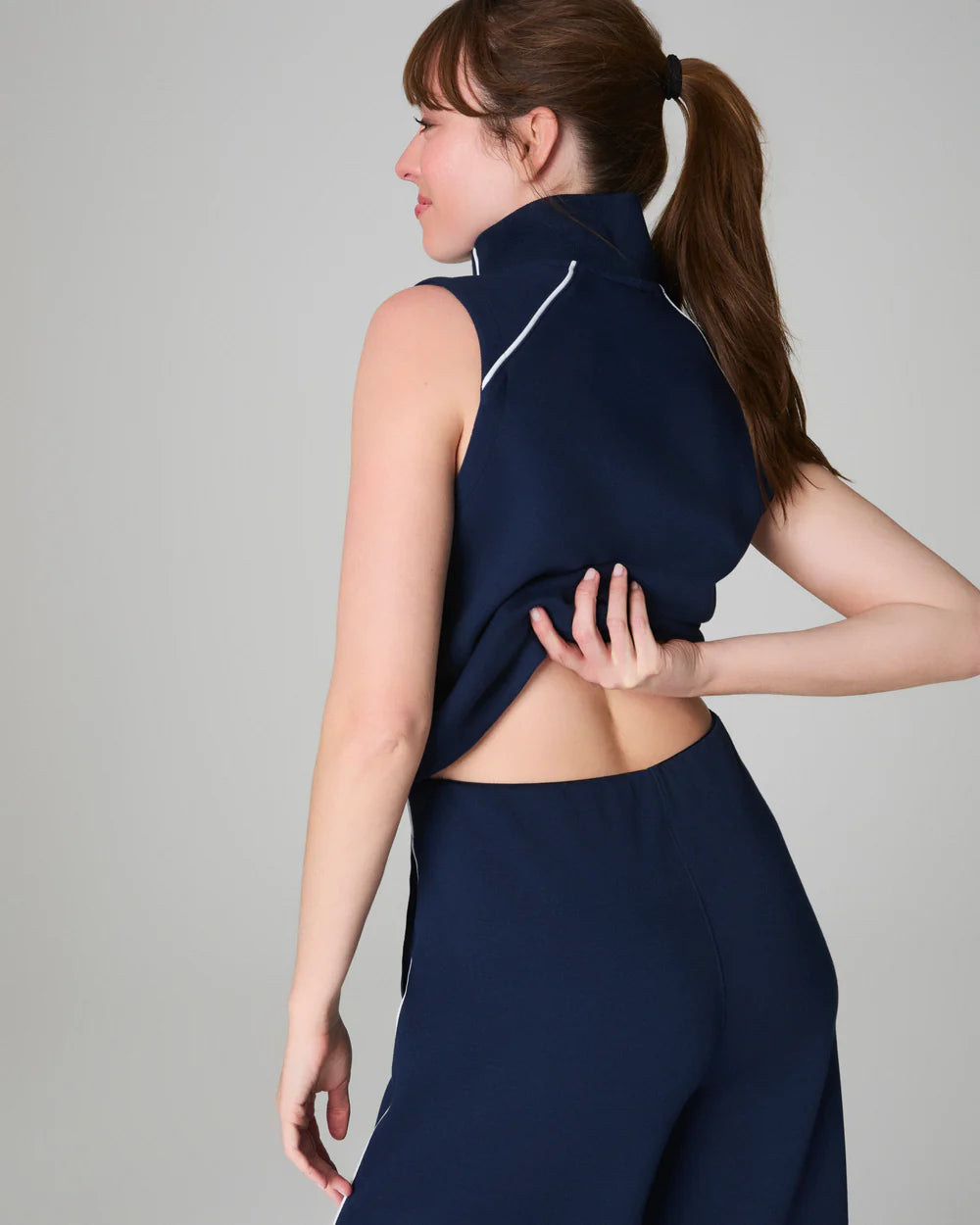 spanx AirEssentials Pique Sleeveless Mockneck Jumpsuit