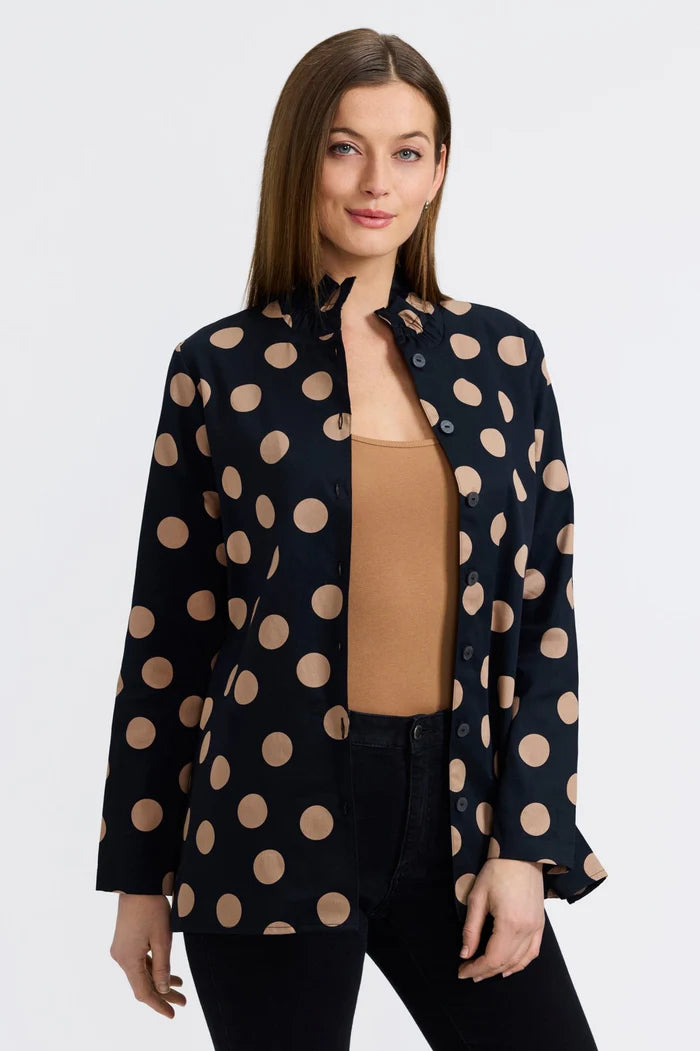 Carolina Polka Dot Long Sleeve Shirt Jacket