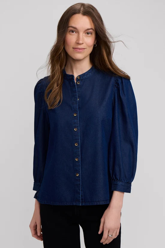 Foxcroft Helsa Denim 3/4 Sleeve Shirt