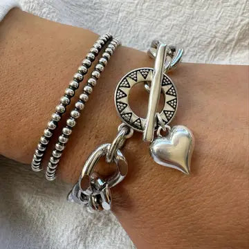 silver heart bracelet
