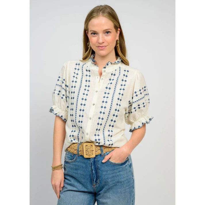 Ivy Jane rows of embroidery top