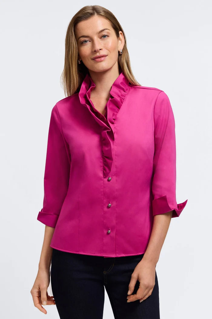 Edith Stretch Matte Sateen 3/4 Sleeve Shirt
