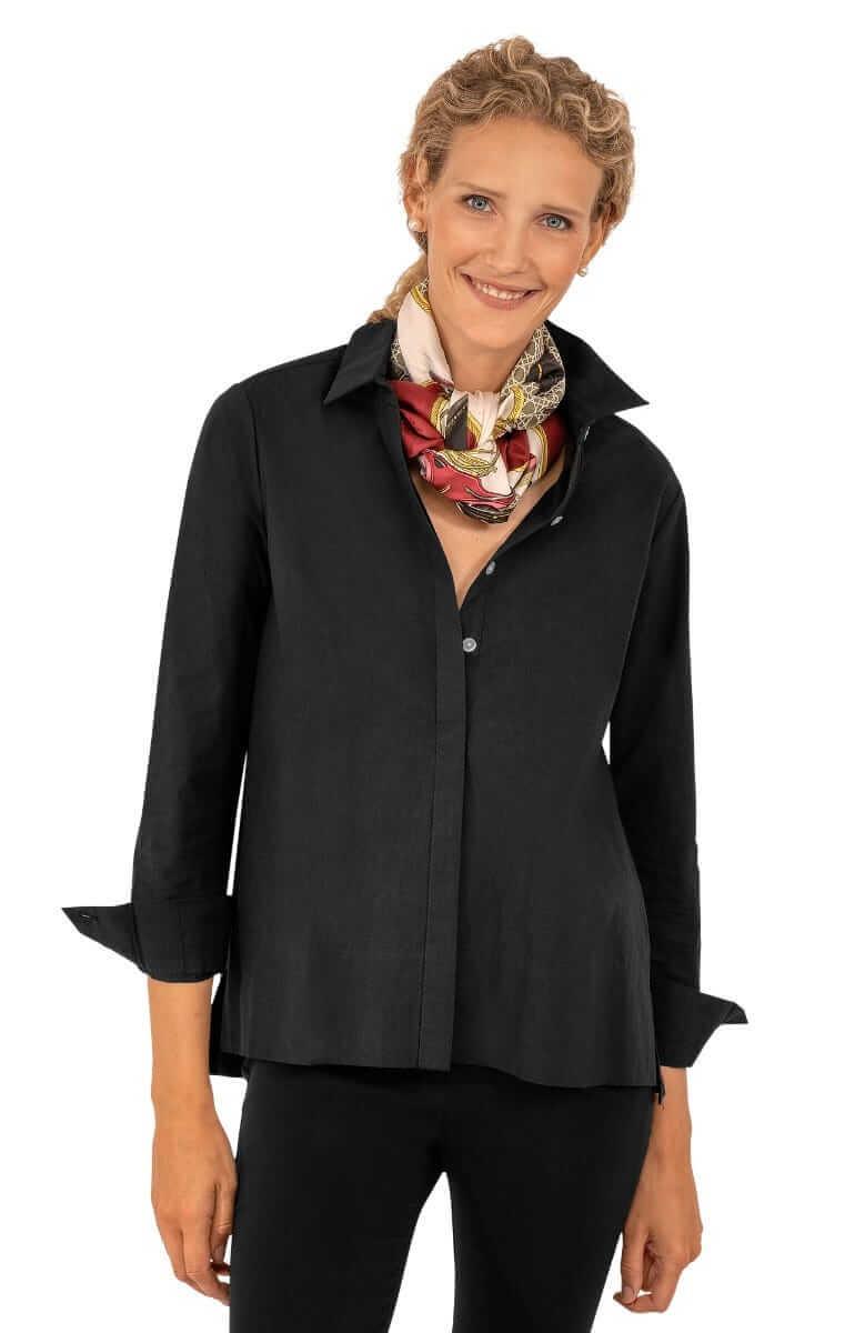Gretchen Scott Black Cotton Poplin Shirt