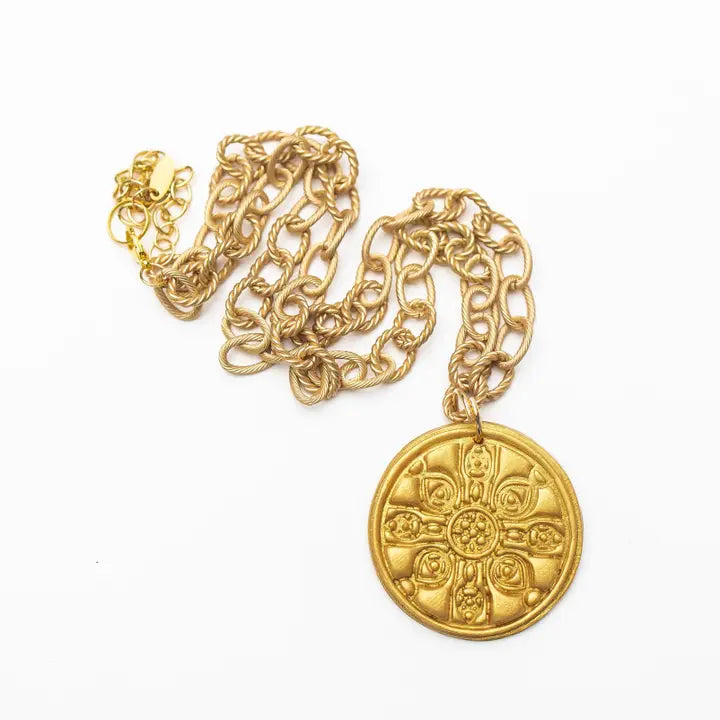 hidden truth 32" Gold Cable Chain with Holly Cross necklace