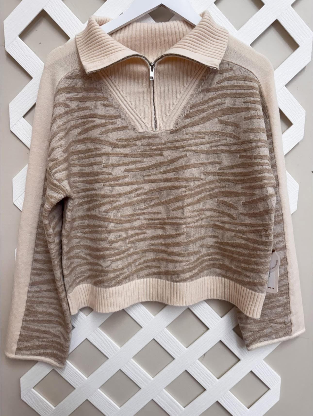 Drago turtleneck ecru/camel top kerisma