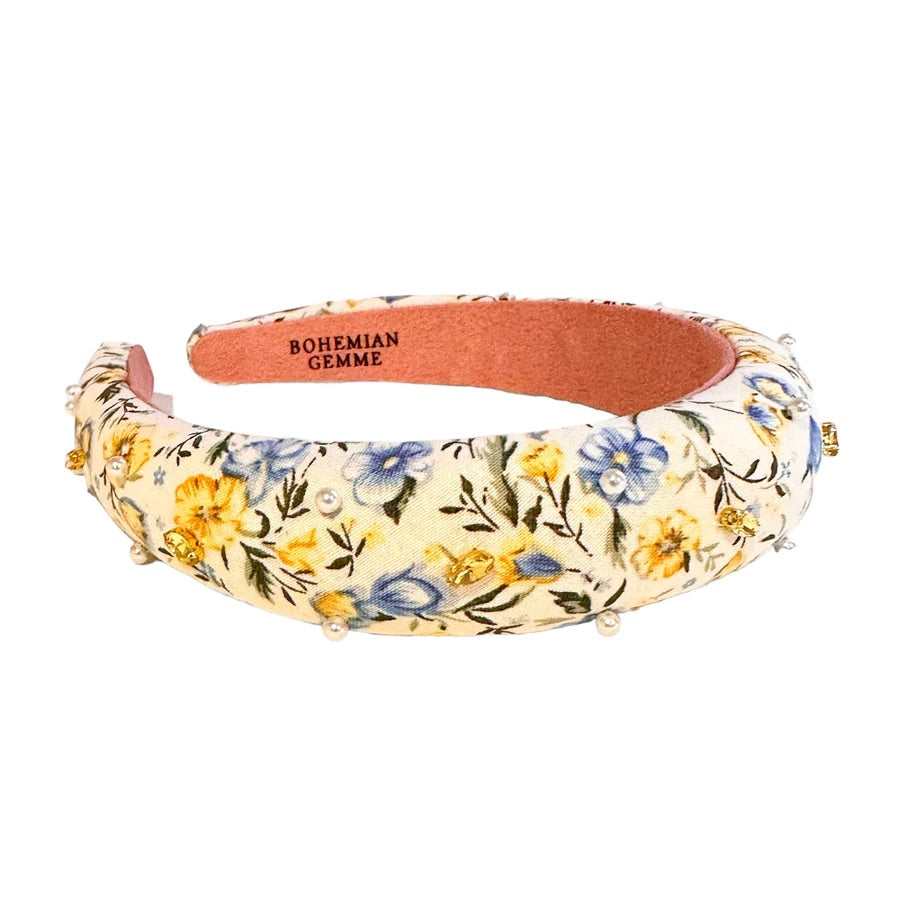 Bohemian Gemme floral slim embellished headband