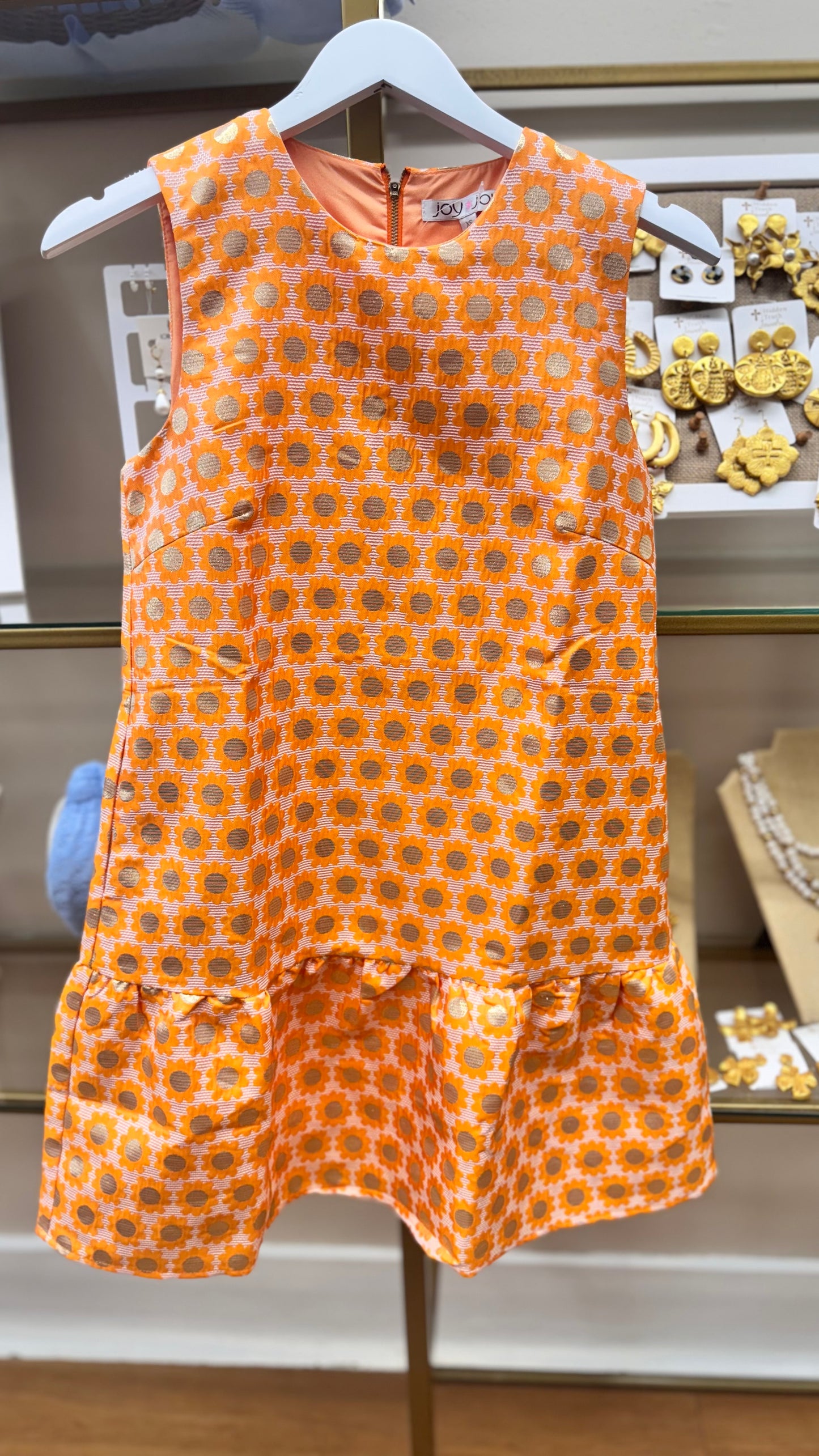dress orange daisy print