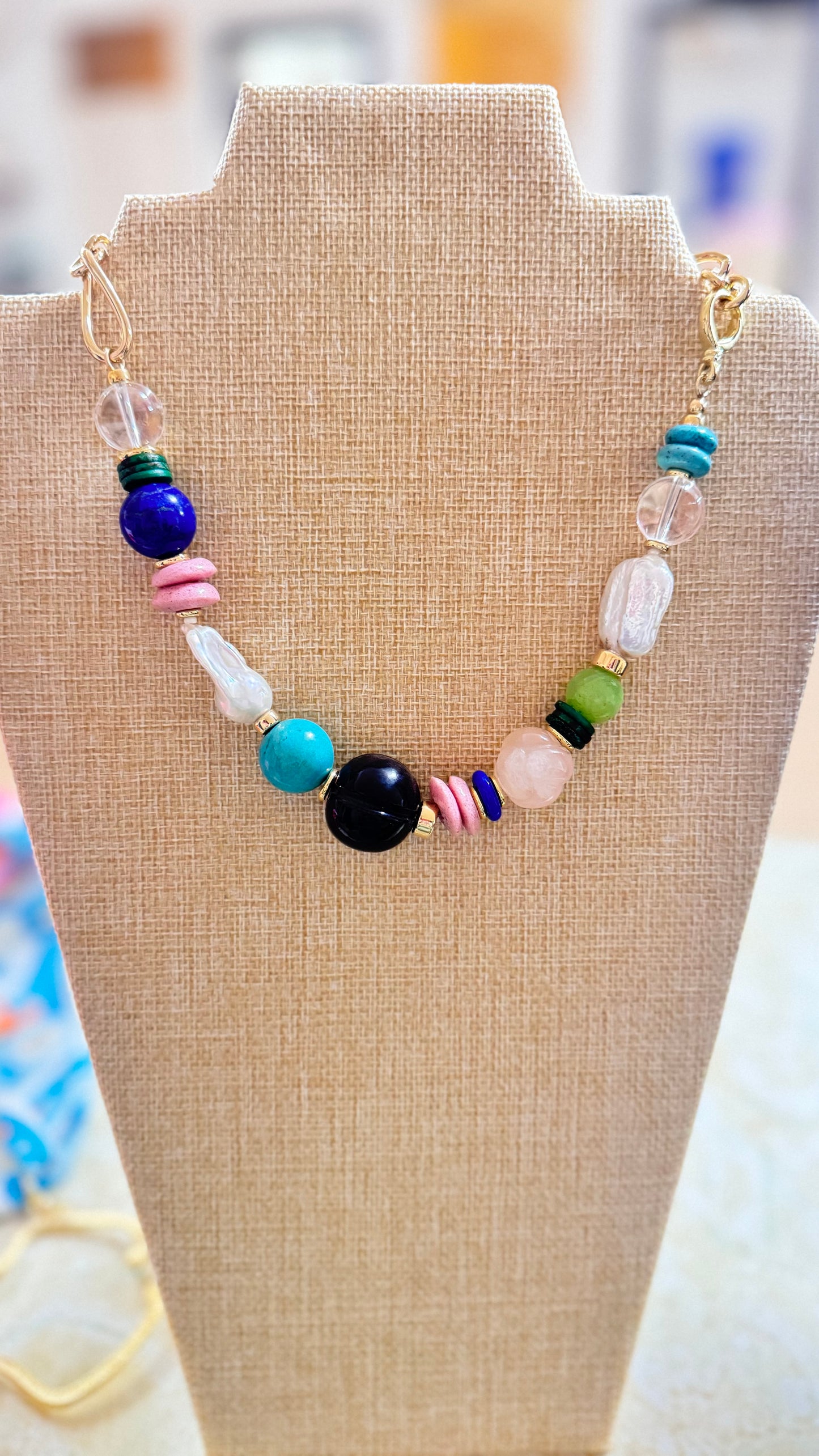 knotty bling beaded collar necklace
