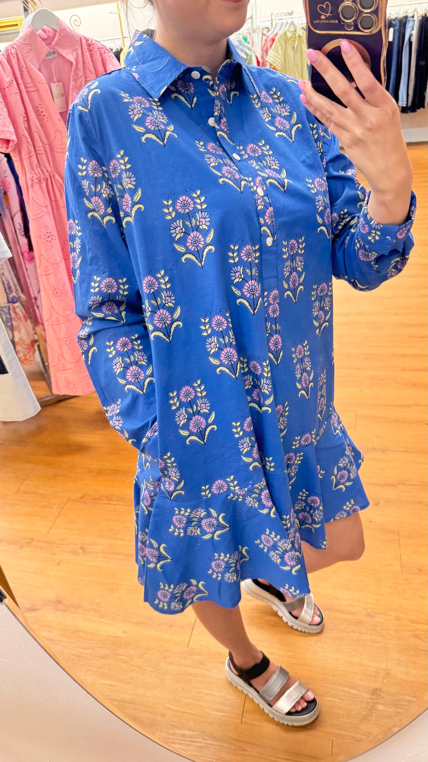 livro polly dress cornflower mughal