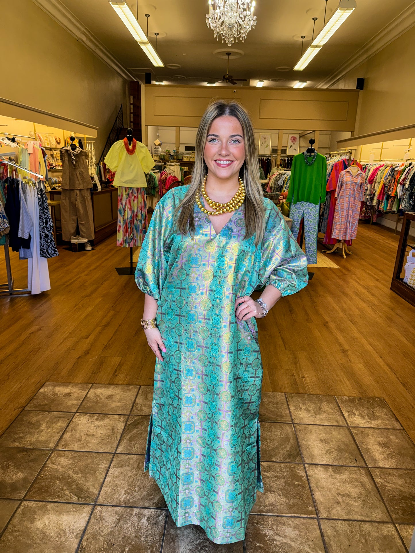 coco jacquard lime dress