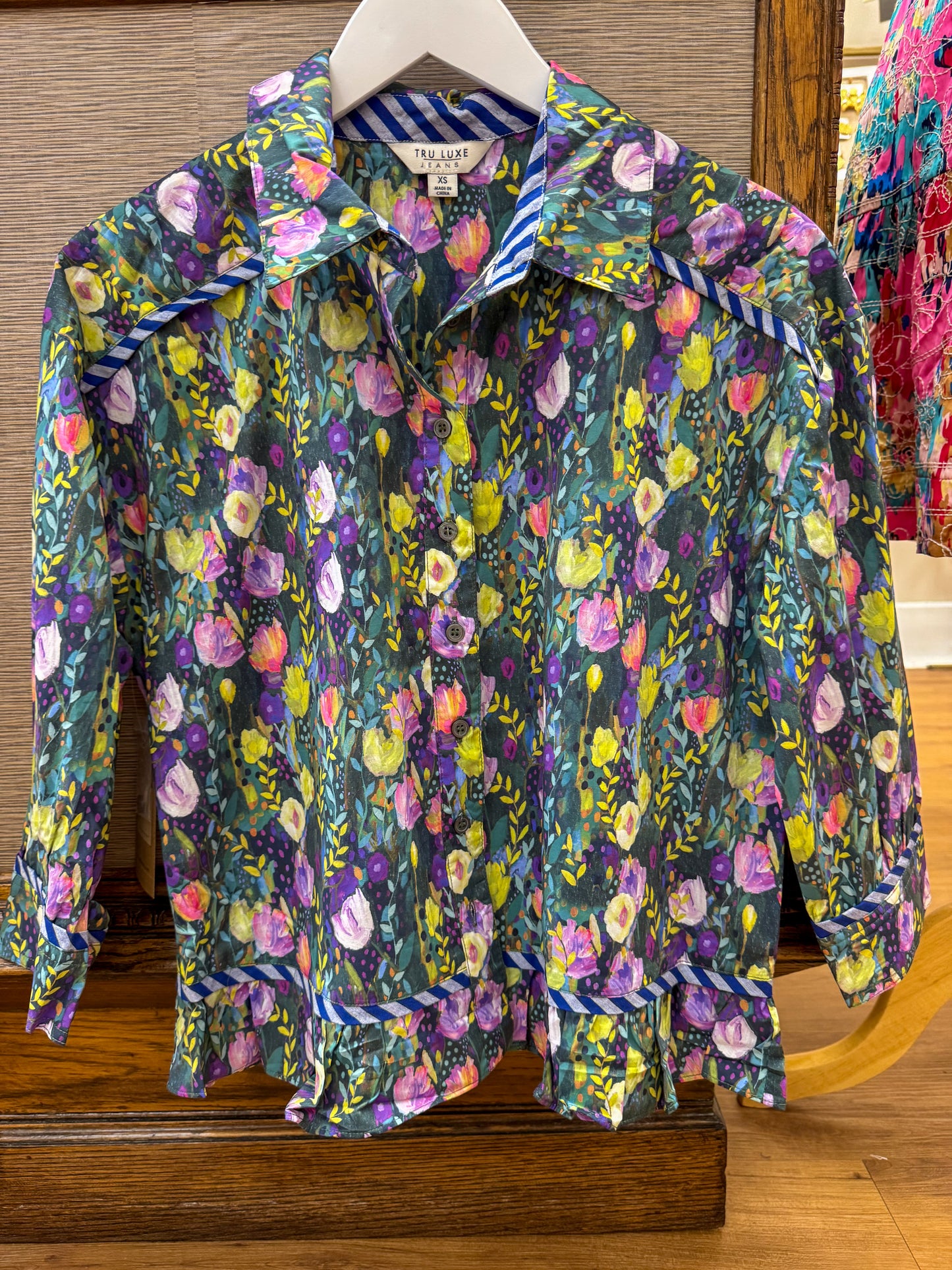 peplum print top