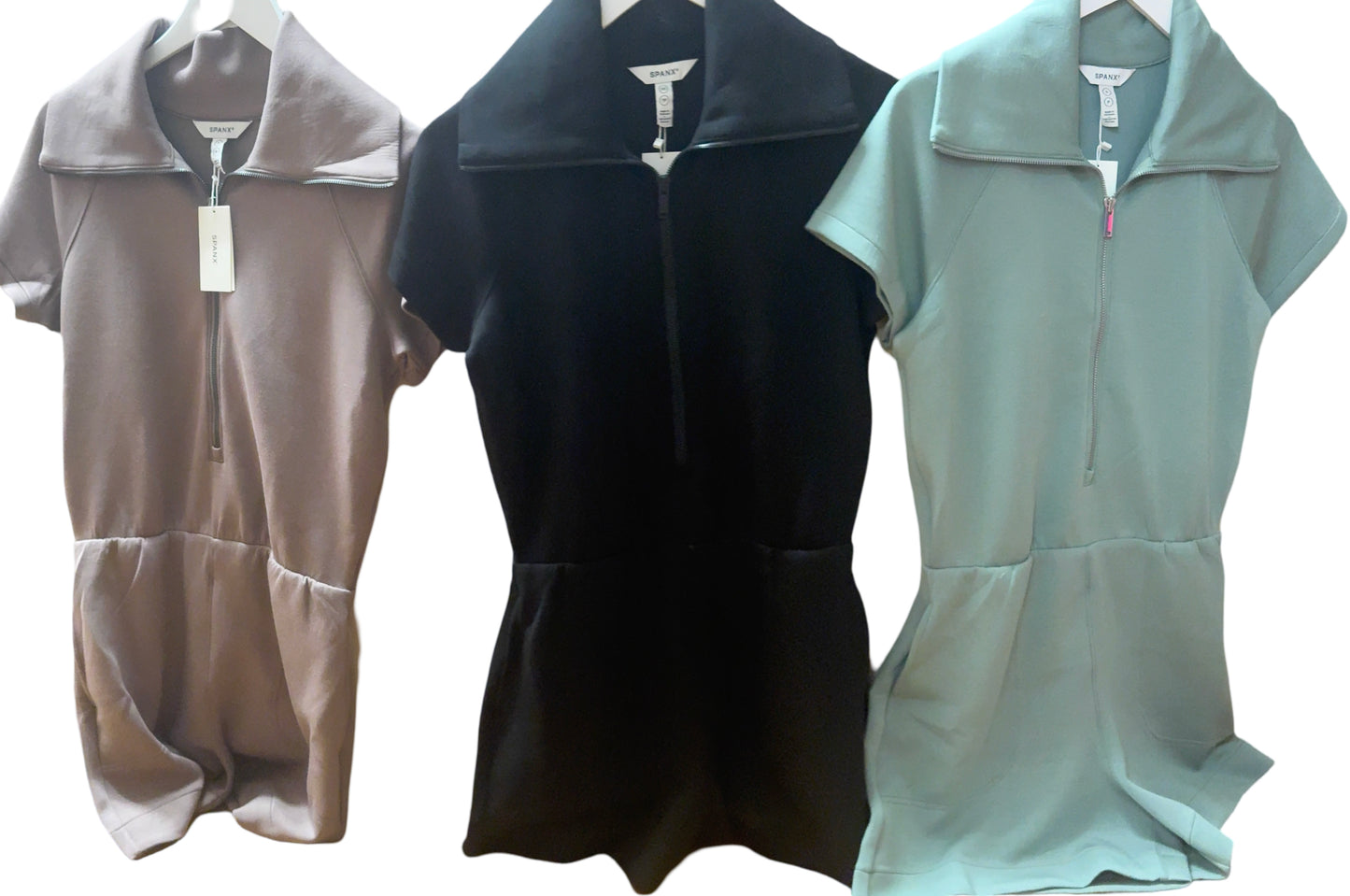 spanx AE half zip romper