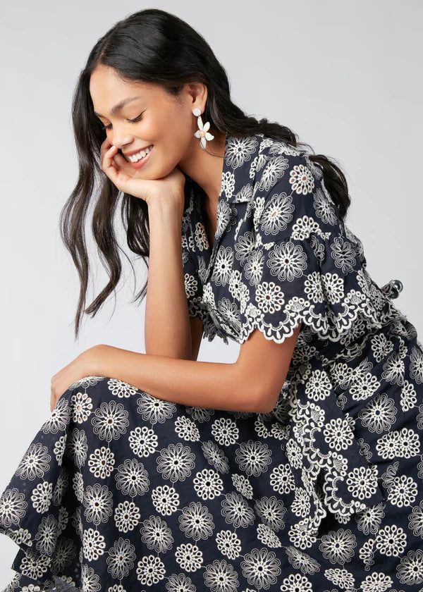 ABBEY GLASS CHARLOTTE Dress EMBROIDERED DAISY