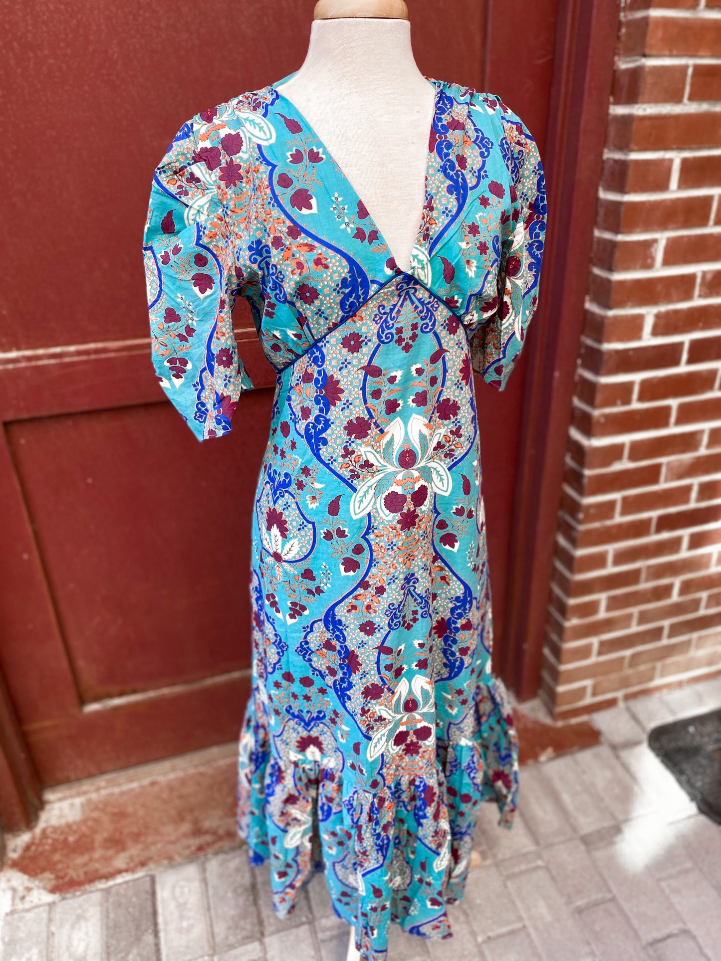 Anna Cate Brielle Midi Teal/choc