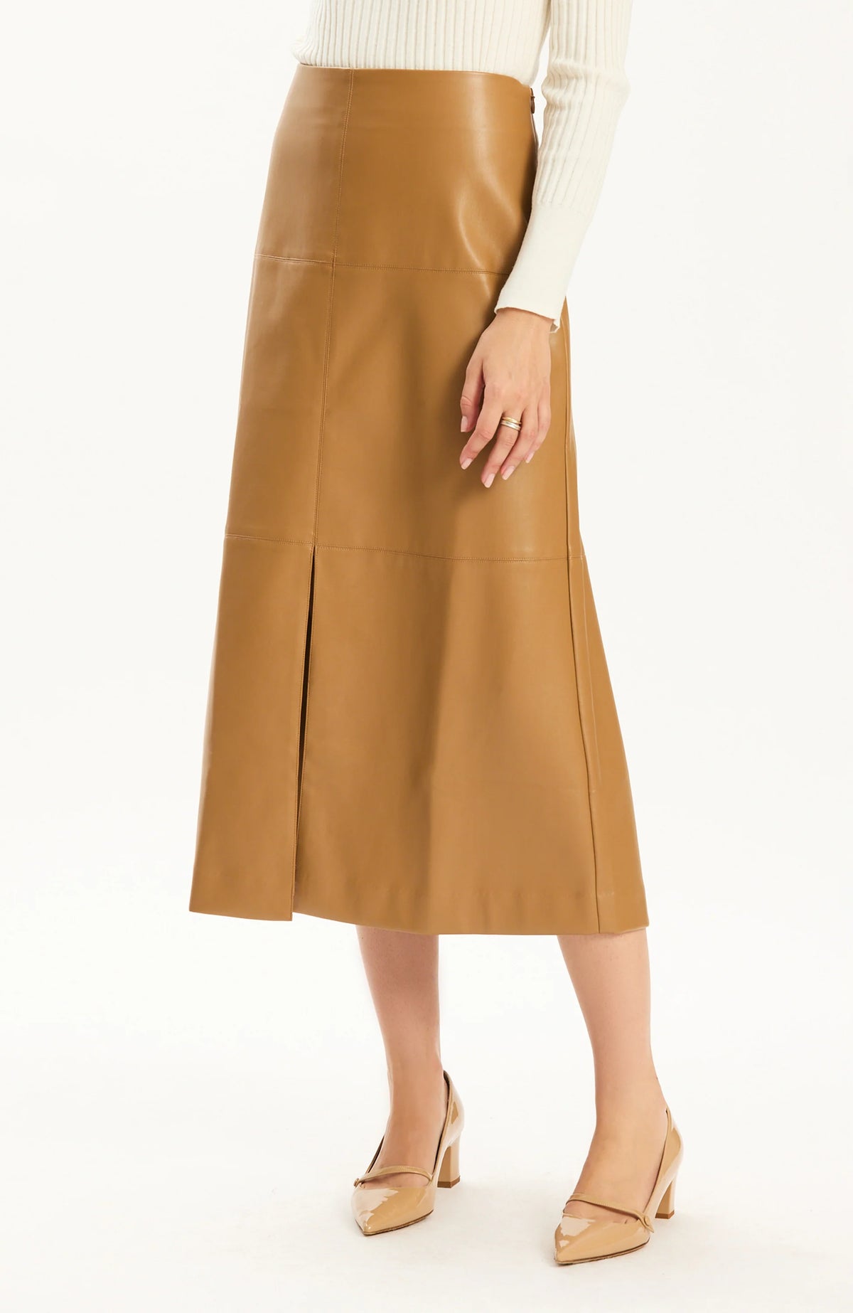 Tyler Boe Phoebe Vegan Skirt- Latte