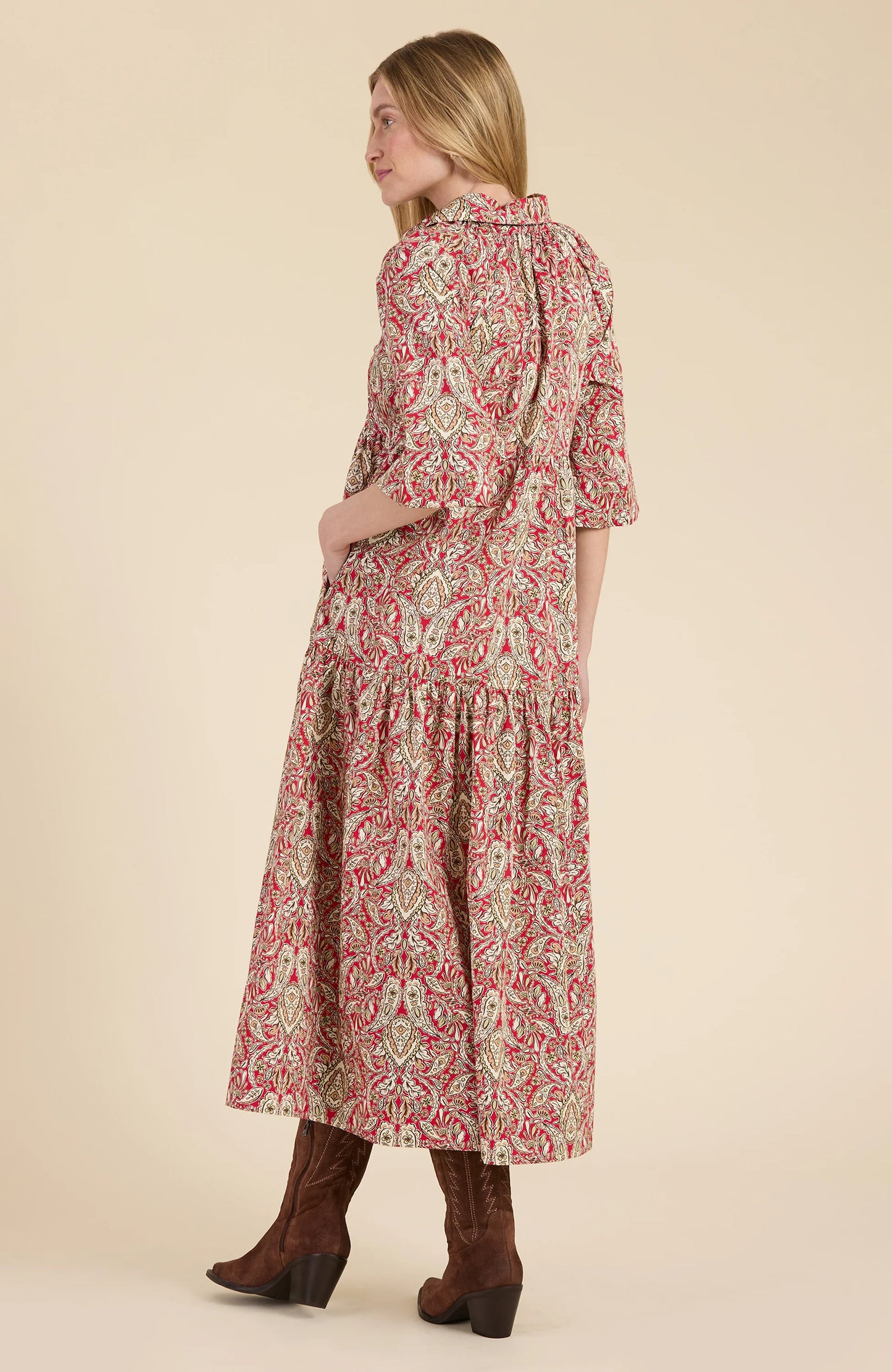 Tyler Boe Cara ctn paisley midi dress