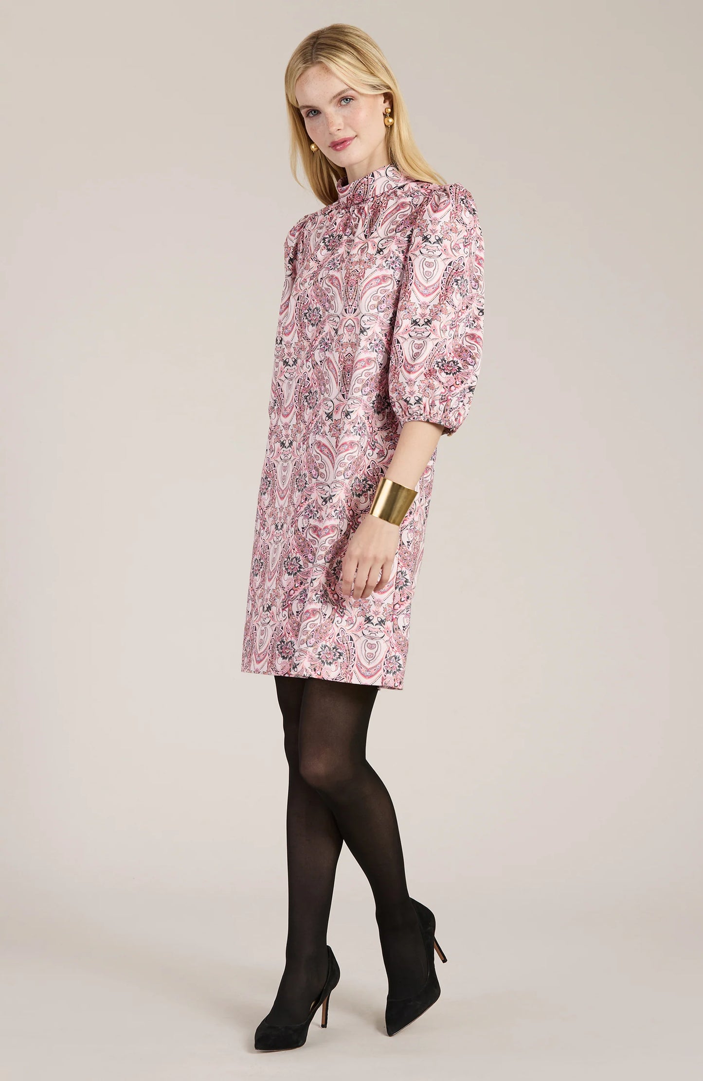 Tyler Boe Vicki faux suede paisley dress