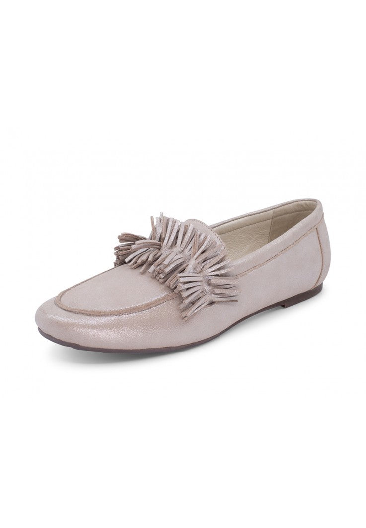 Chocolat blu champagne shimmer leather ilana flat