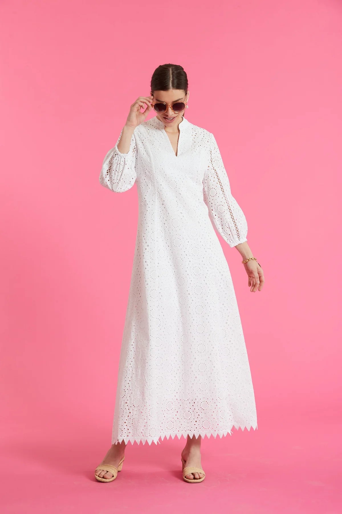 Tyler Boe sondra eyelet midi dress