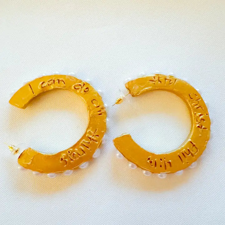 Hidden Truth Pearl Hoops earrings