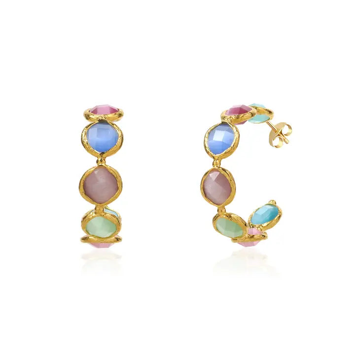 Cat's Eye hoop earrings