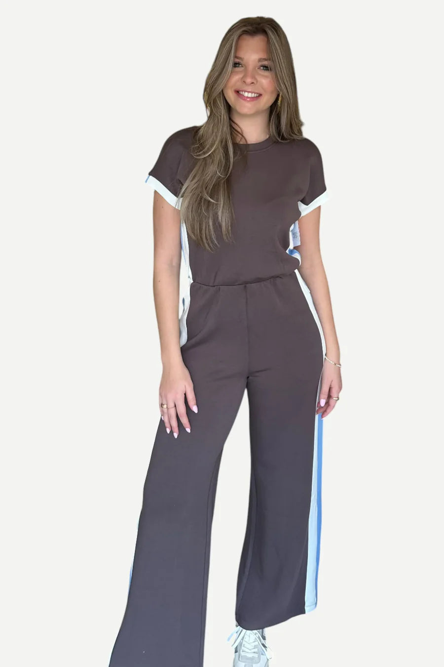 spanx color block jumpsuit