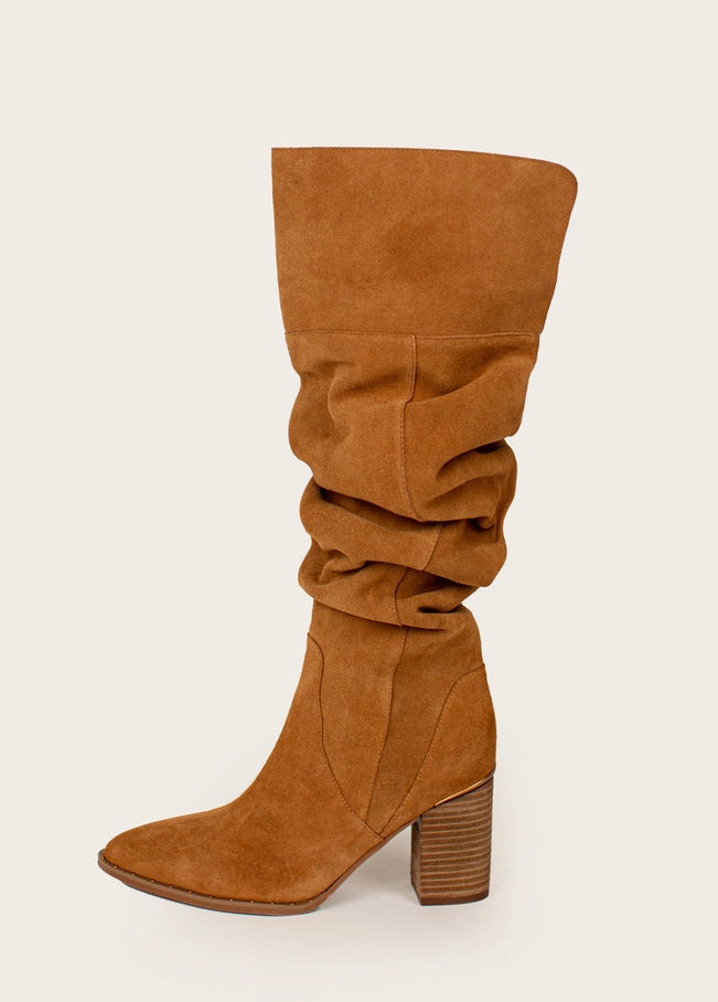 Nyra Slouch Boot in Warm Camel shoe