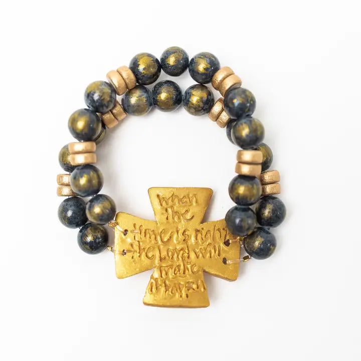 hidden truth Gray Gold Leafed Jade with Anna Cross bracelet