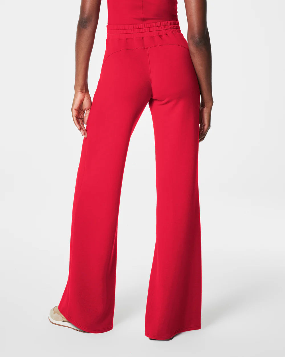 spanx air essential wide leg pants red