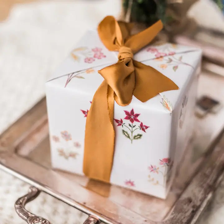 Christmas Block Print Wrapping Paper Sheets
