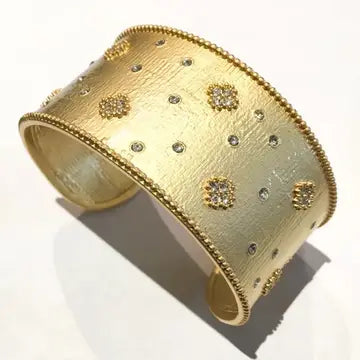 Cuff large gold bangle bracelet
