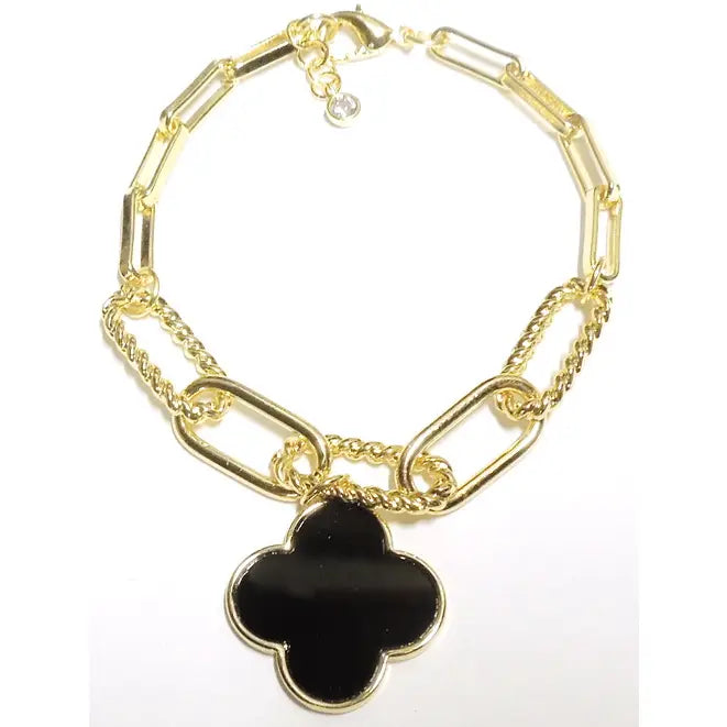 black charm bracelet bangle