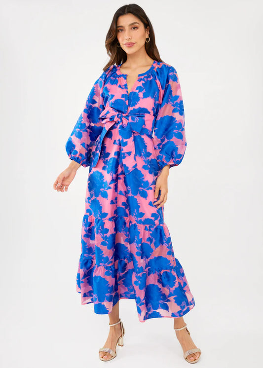 abbey glass Elise Dress Pink and Blue Tea Rose Organza