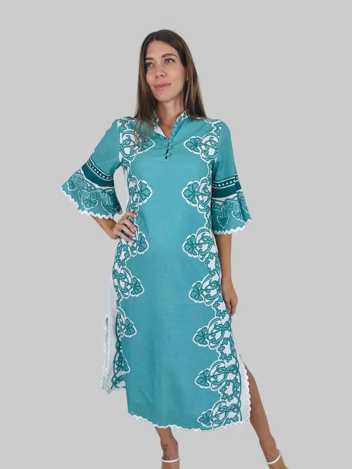 isla payal Como Midi | Carnation Teal dress