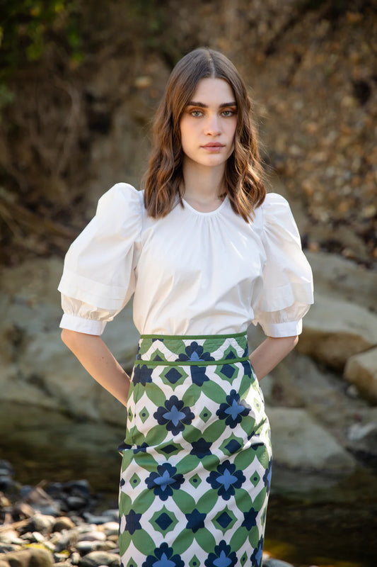 beyond by vera 1193 lilly top WHITE POPLIN