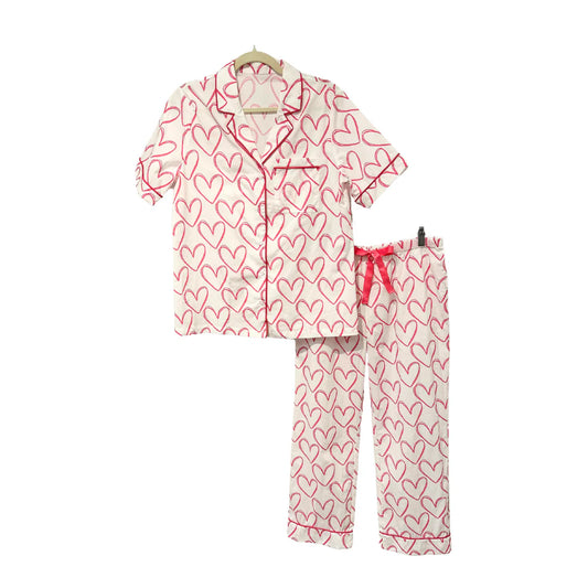 caryn lawn lounge pj set heart pink